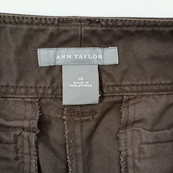 Ann Taylor Pants Size 10 Womens Brown Cotton-Blend - Picture 2 of 11